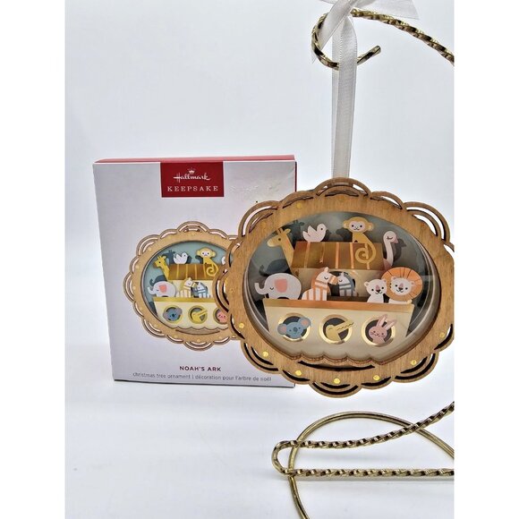 Hallmark Ornament Noah's Ark 2024 Paper Wood Animals Christmas Ornament - Picture 1 of 9